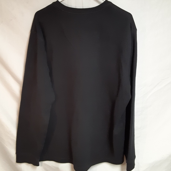 EDDIE BAUER THERMAL WAFFLE KNIT HENLEY in BLACK, MENS SIZE 2XL. - Picture 4 of 11